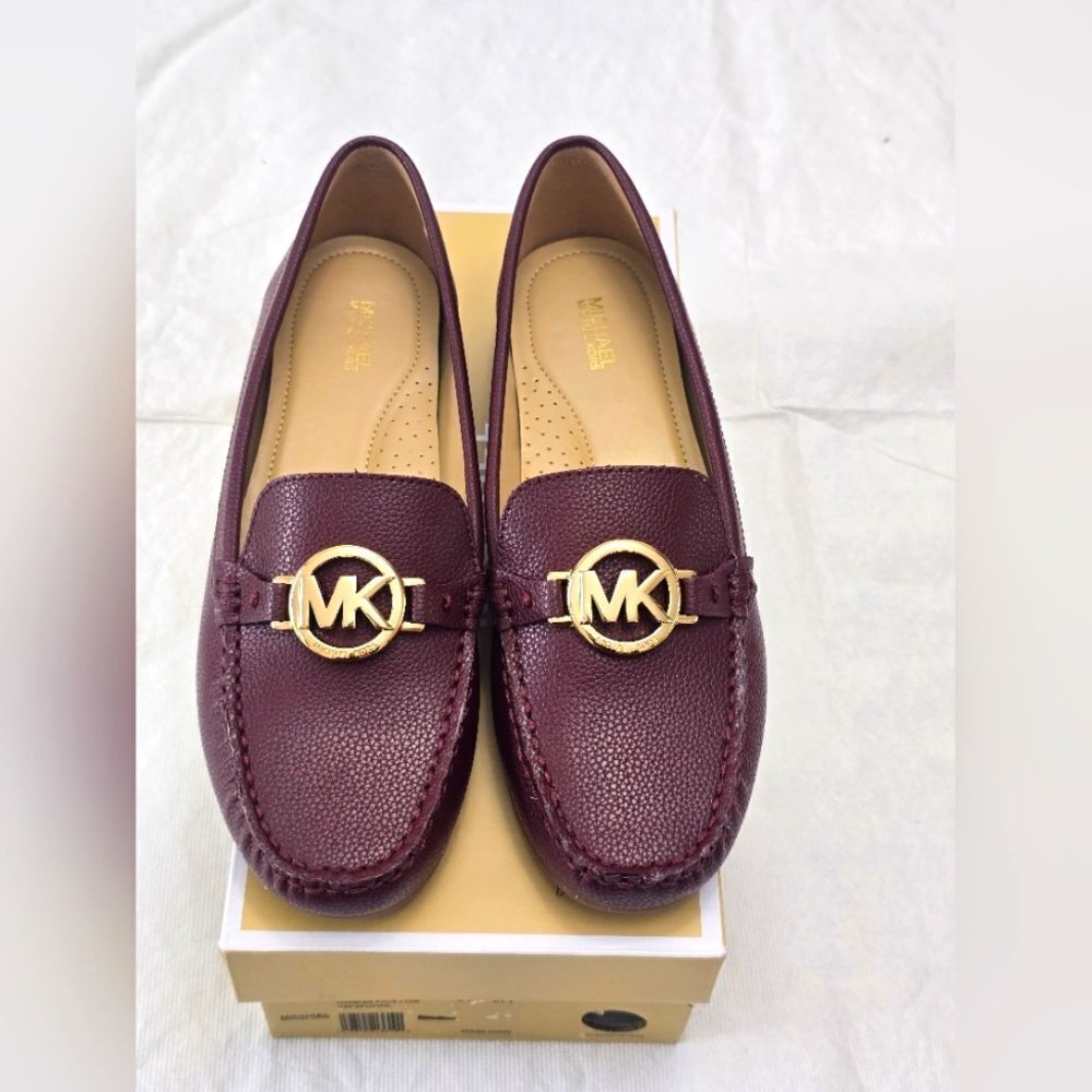 Michael Kors Fulton Driver Burgundy Loafers NIB